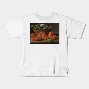 Still Life With Tomatoes, A Bowl Of Aubergines And Onions by Luis Melendez Kids T-Shirt